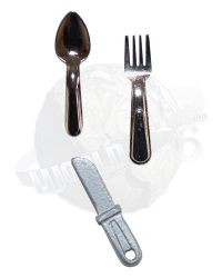 Dragon Models Ltd. Frank Laird 101st Airborne Division Officer (1st Lieutenant), Operation Market Garden, Eindhoven 1944: Utensils, Knife, Spoon, Fork (Metal)